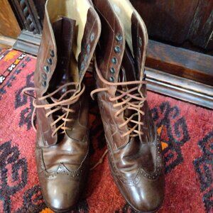 Vintage Ralph Lauren Short Tie Up Boots Size 9B